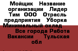 Мойщик › Название организации ­ Лидер Тим, ООО › Отрасль предприятия ­ Уборка › Минимальный оклад ­ 15 300 - Все города Работа » Вакансии   . Тульская обл.